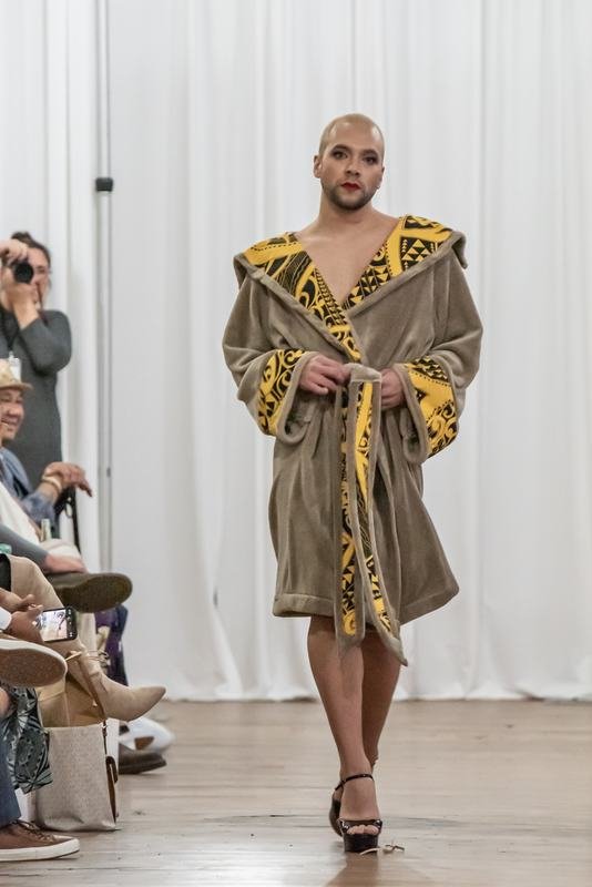 Runway look from the 2022 Le Pasefika Runway show
