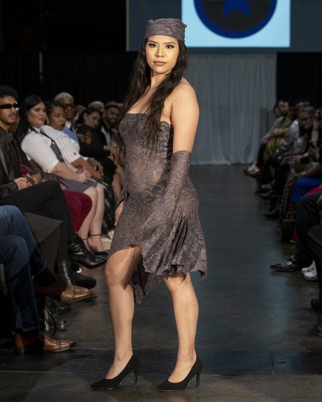 Model walking the 2024 Le Pasefika Runway