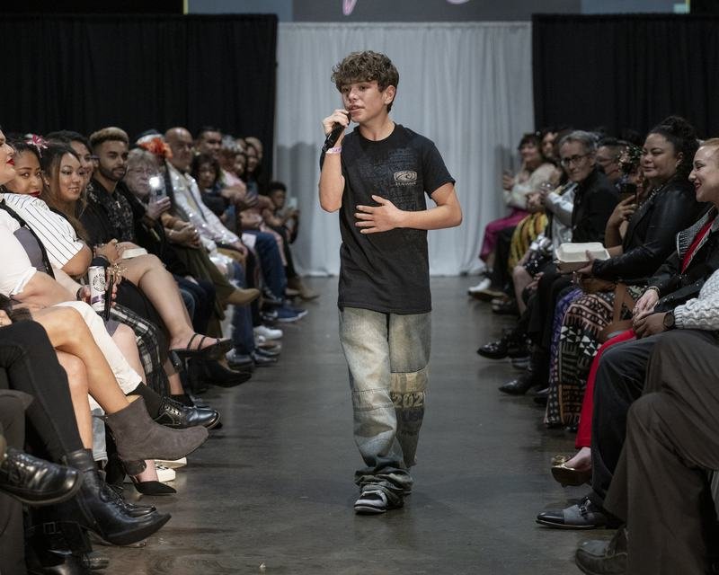 Designer piece on stage at Le Pasefika Runway 2024