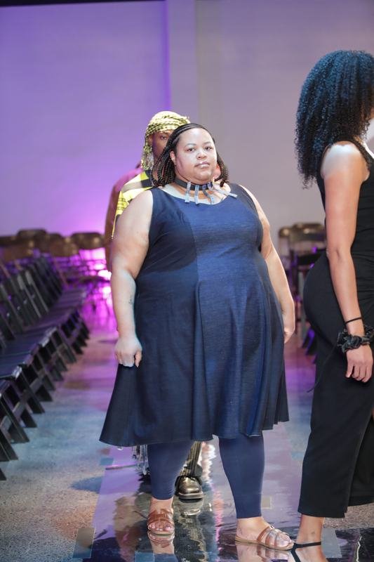 Model on the Le Pasefika Runway 2025 stage